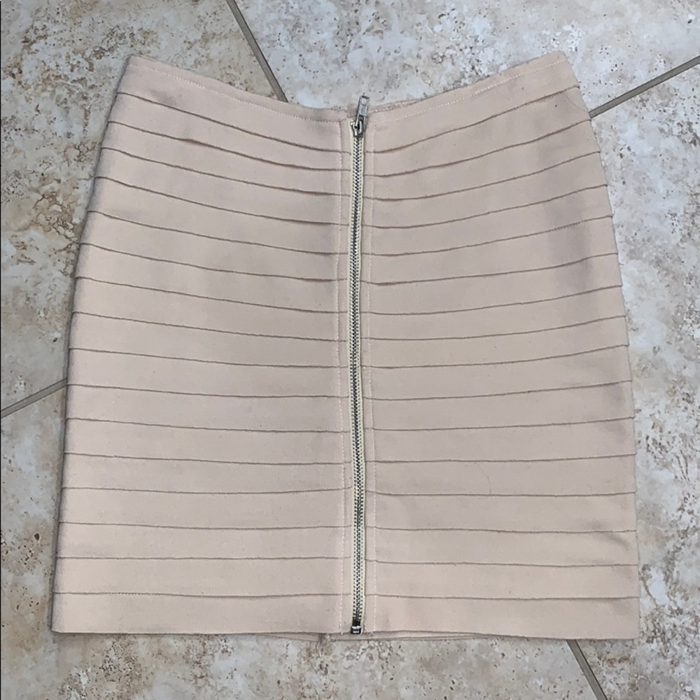 Audrey 3 + 1 Layered Blush Mini Skirt Front Zipper